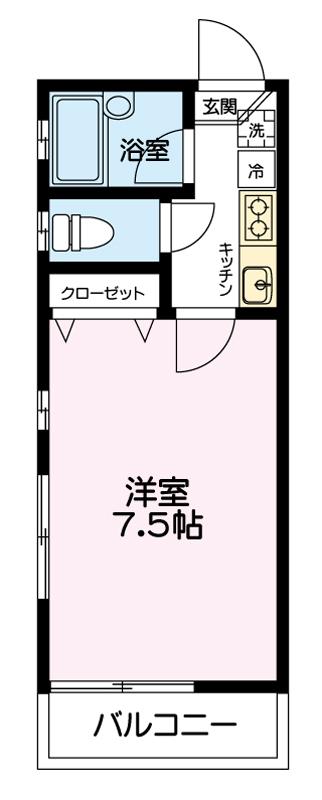 東武東上線 上板橋駅 徒歩7分 2階建 築11年(1K/1階)の間取り写真