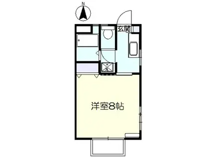 仙台市地下鉄南北線 富沢駅 徒歩20分 2階建 築30年(1K/2階)の間取り写真