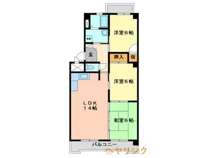 インテリジェント星ヶ丘II号館(3LDK/4階)の間取り写真