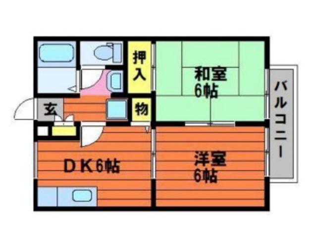 ウォームキャッスル(2DK/2階)の間取り写真