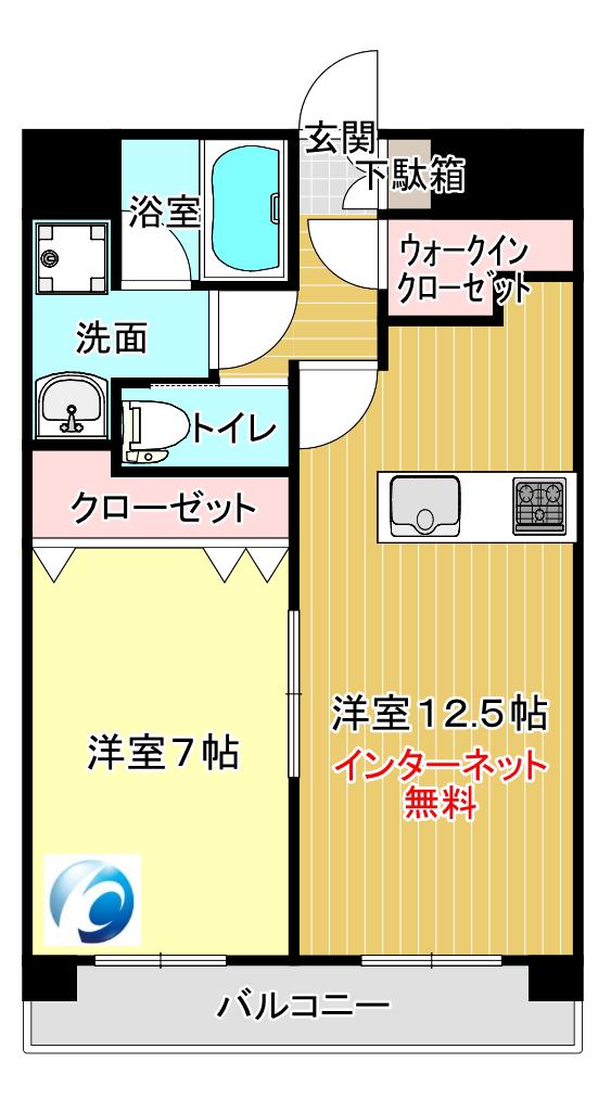 グレイスピア広木(1SLDK/4階)の間取り写真