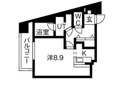 メゾン浅井(ワンルーム/2階)の間取り写真