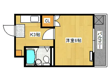 ブルーコート段原(1K/4階)の間取り写真