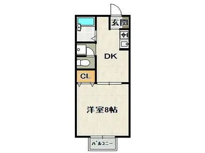 ハイツ大与(1K/1階)の間取り写真