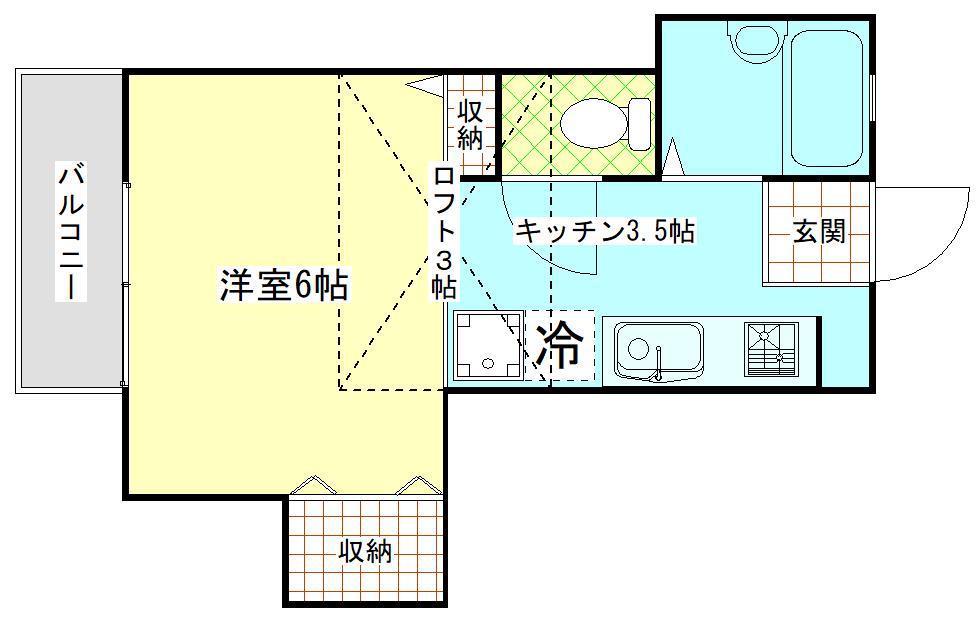 フォレストハイム(1K/2階)の間取り写真