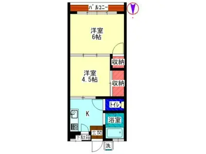 泉荘(2K/2階)の間取り写真