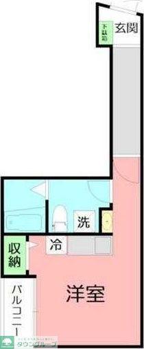 DEN鷹取Ⅱ(ワンルーム/3階)の間取り写真