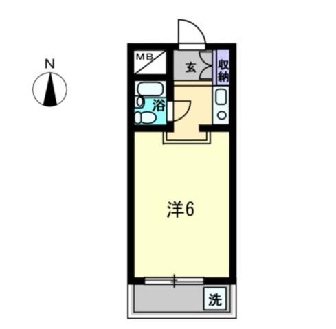 アルファ宮脇町(1K/1階)の間取り写真