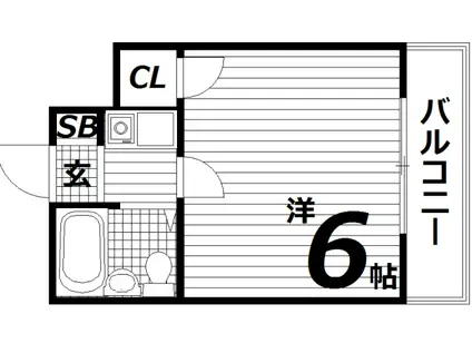 デュランタ(1K/3階)の間取り写真