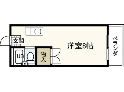 パインハウスI(ワンルーム/4階)の間取り写真