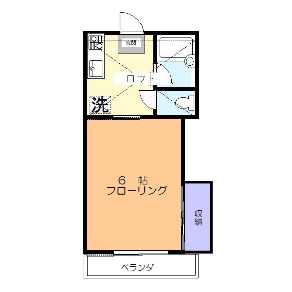 コーポ93(1K/2階)の間取り写真