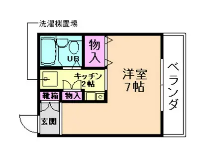 ハイツ天神(1K/3階)の間取り写真