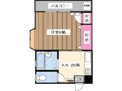 ハイムキュート(1K/1階)の間取り写真