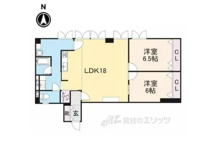 PHOENIX COURT 交野Ⅱ(2LDK/1階)の間取り写真
