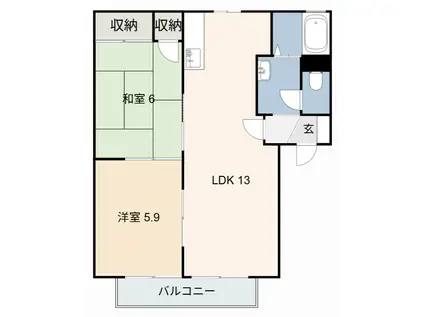 フォーレス榎A(2LDK/1階)の間取り写真