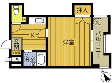 ベル港町(ワンルーム/4階)の間取り写真