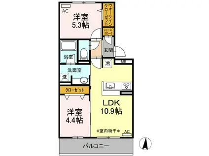 メゾンドール(2LDK/3階)の間取り写真