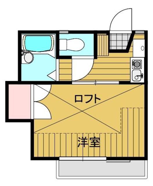 ベルエアー(1K/2階)の間取り写真