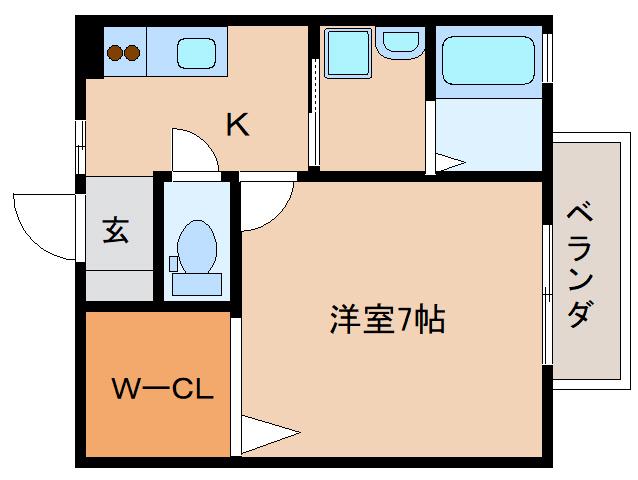 ハーモニア(1K/2階)の間取り写真