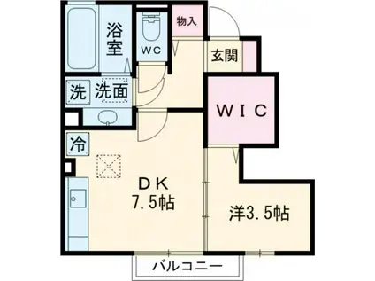 ダイワ天神(1DK/1階)の間取り写真