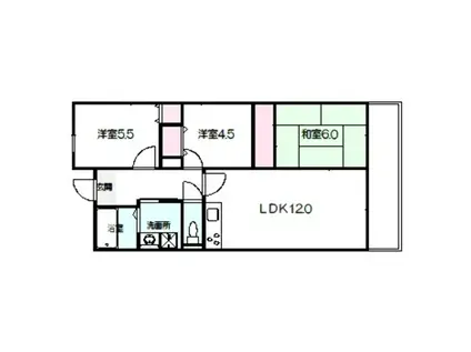 メビウス平野東レジデンス(3LDK/4階)の間取り写真