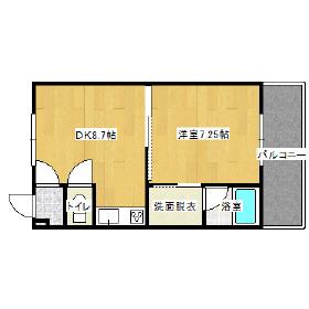 ハイツグリンサイド絵鞆(1DK/3階)の間取り写真