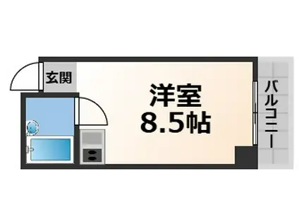 H2O高井田ビル(ワンルーム/5階)の間取り写真