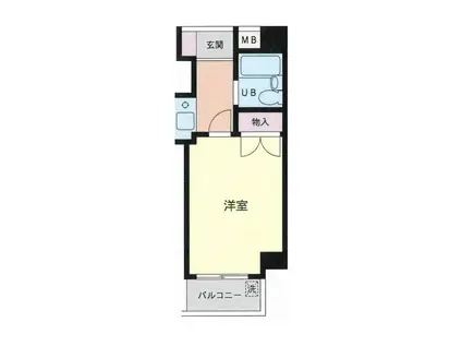 ベルコーポ相模が丘(1K/2階)の間取り写真