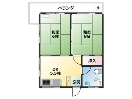 コーポラス具志(2DK/5階)の間取り写真