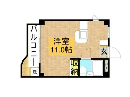 ウッディベル(ワンルーム/4階)の間取り写真