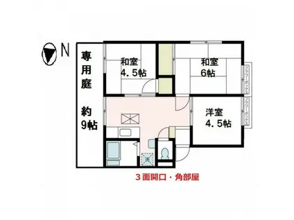 ラ・フォーレ湘南I(3DK/1階)の間取り写真