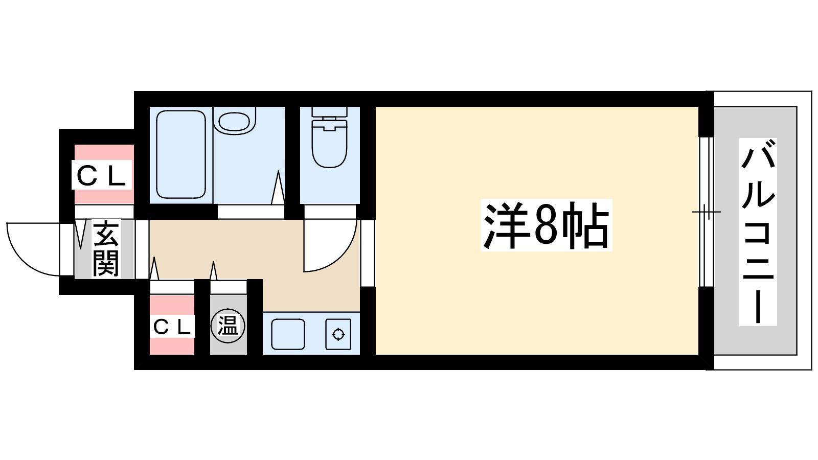 ミーールズ江坂(1K/3階)の間取り写真