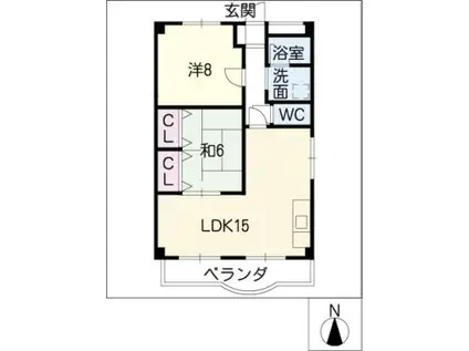 東新ビル(2LDK/3階)の間取り写真