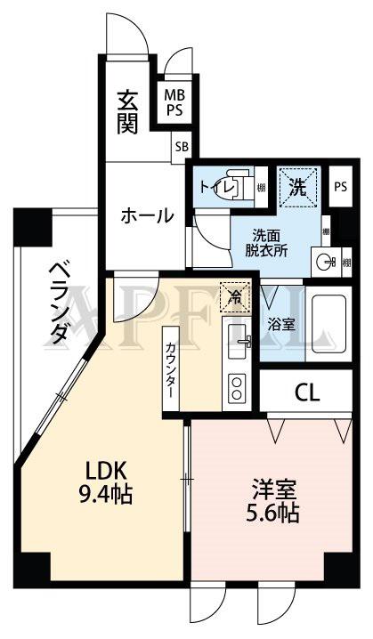 シーサーX(1LDK/10階)の間取り写真