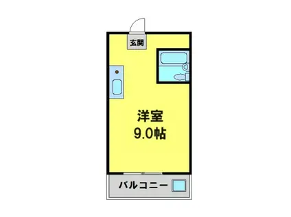 アジュール(1K/3階)の間取り写真