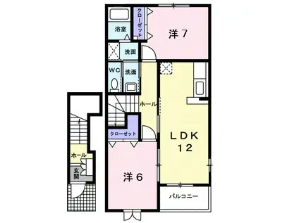 ファシネイション春日II(2LDK/2階)の間取り写真