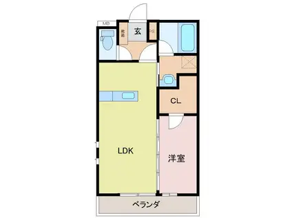 OHA.21(1LDK/1階)の間取り写真