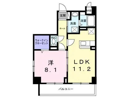 ラシーヌ(1LDK/7階)の間取り写真