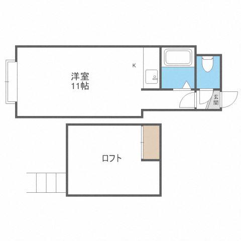 パルハイム北麻生(1DK/3階)の間取り写真