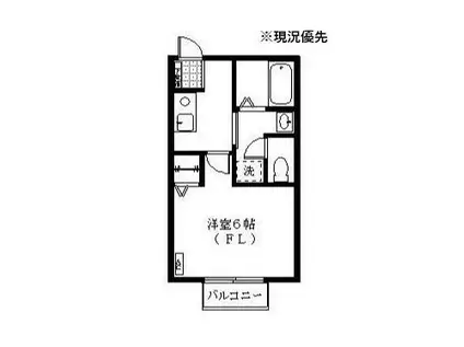 グランメールII(1K/1階)の間取り写真