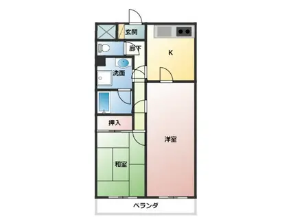 リエス愛甲石田(2LDK/1階)の間取り写真