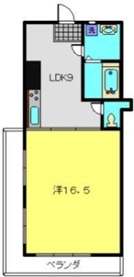 パンテオン西谷(1LDK/2階)の間取り写真