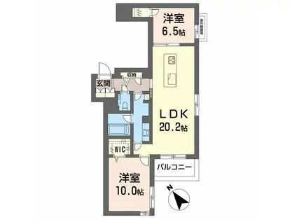 グランゲート滝川(2LDK/2階)の間取り写真