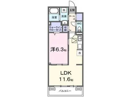 アウル吉祥寺南(1LDK/3階)の間取り写真