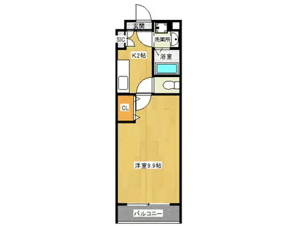 パエーゼ御池(1K/3階)の間取り写真