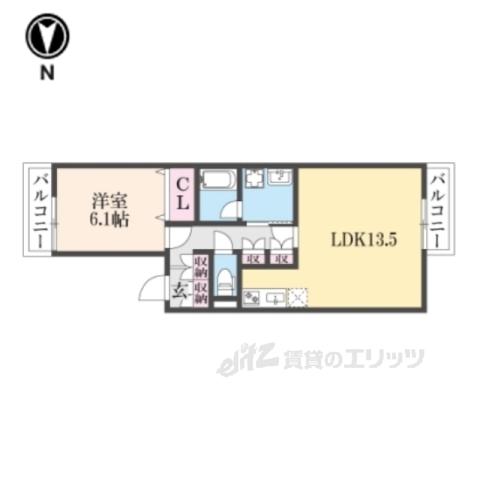 MANSION東福寺(1LDK/2階)の間取り写真