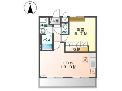 グランスリー(1LDK/1階)の間取り写真