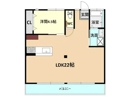 シティハイムシンガイ(1LDK/2階)の間取り写真