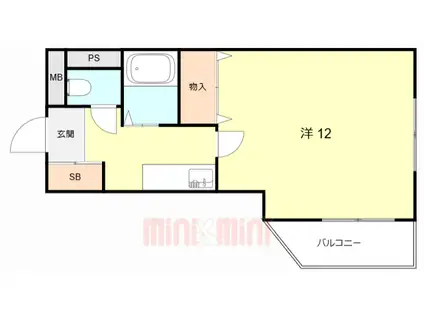 パンション園田(1K/2階)の間取り写真