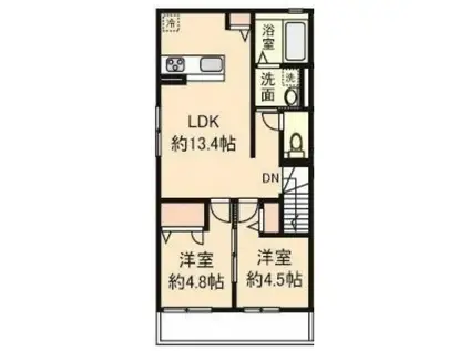 サンピエール(2LDK/2階)の間取り写真